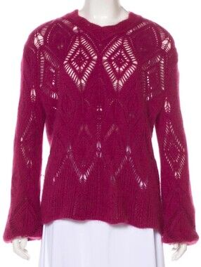 Christian Dior Angora-Blend Medium-Weight Sweater Pink